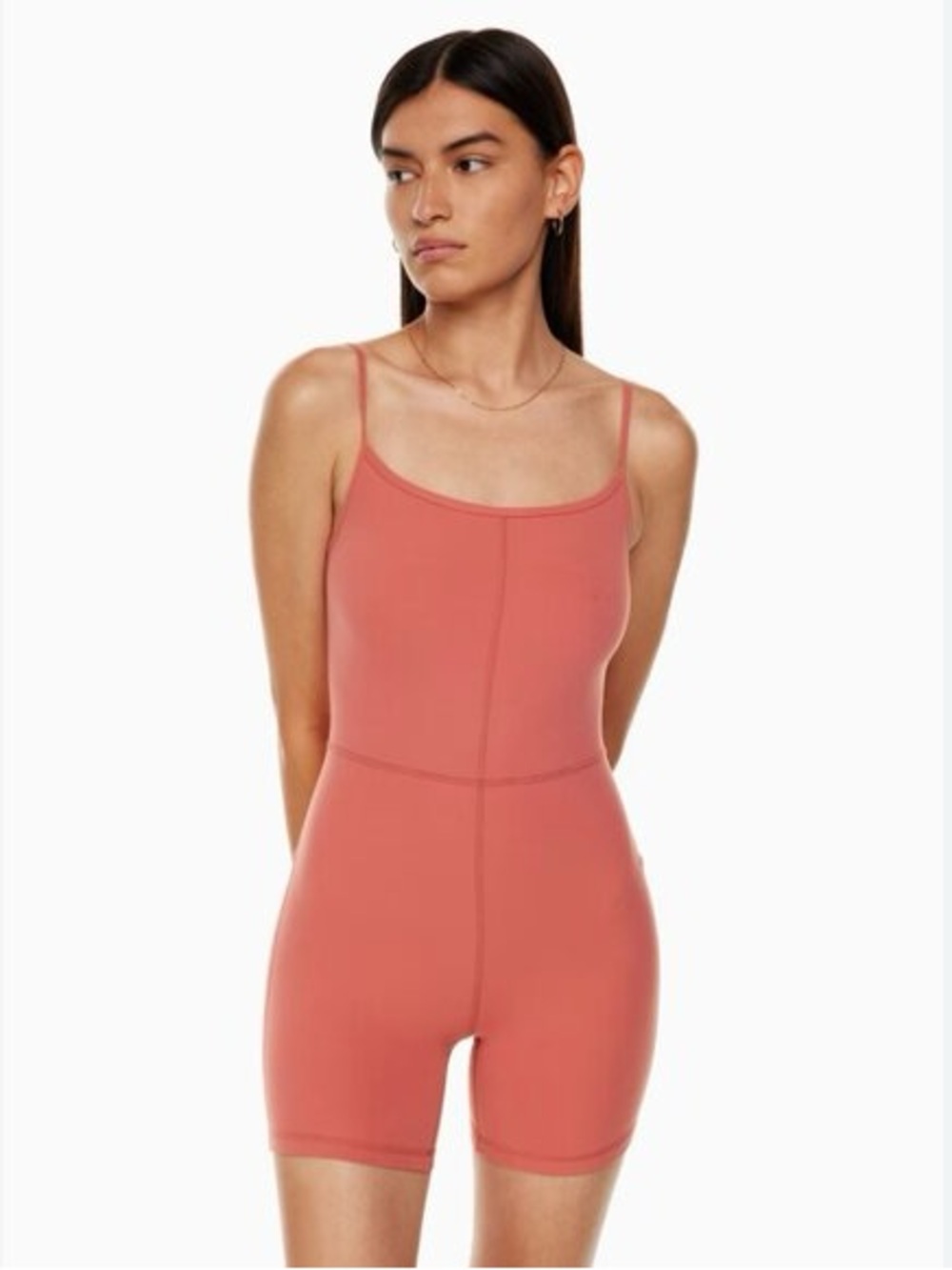 Aritzia Wilfred Divinity Romper - Playful Apricot Pink Short Jumpsuit